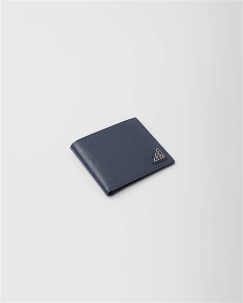 Coffee/baltic Blue Saffiano Leather Wallet .